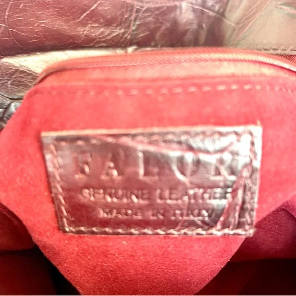 Authentic FALOR Handbag Made in Italy Braided Handle Crocodile Embossed Leather